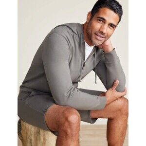 Barefoot Dreams Malibu Collection Size M Fleece Zip Hoodie Men's Gray Cotton